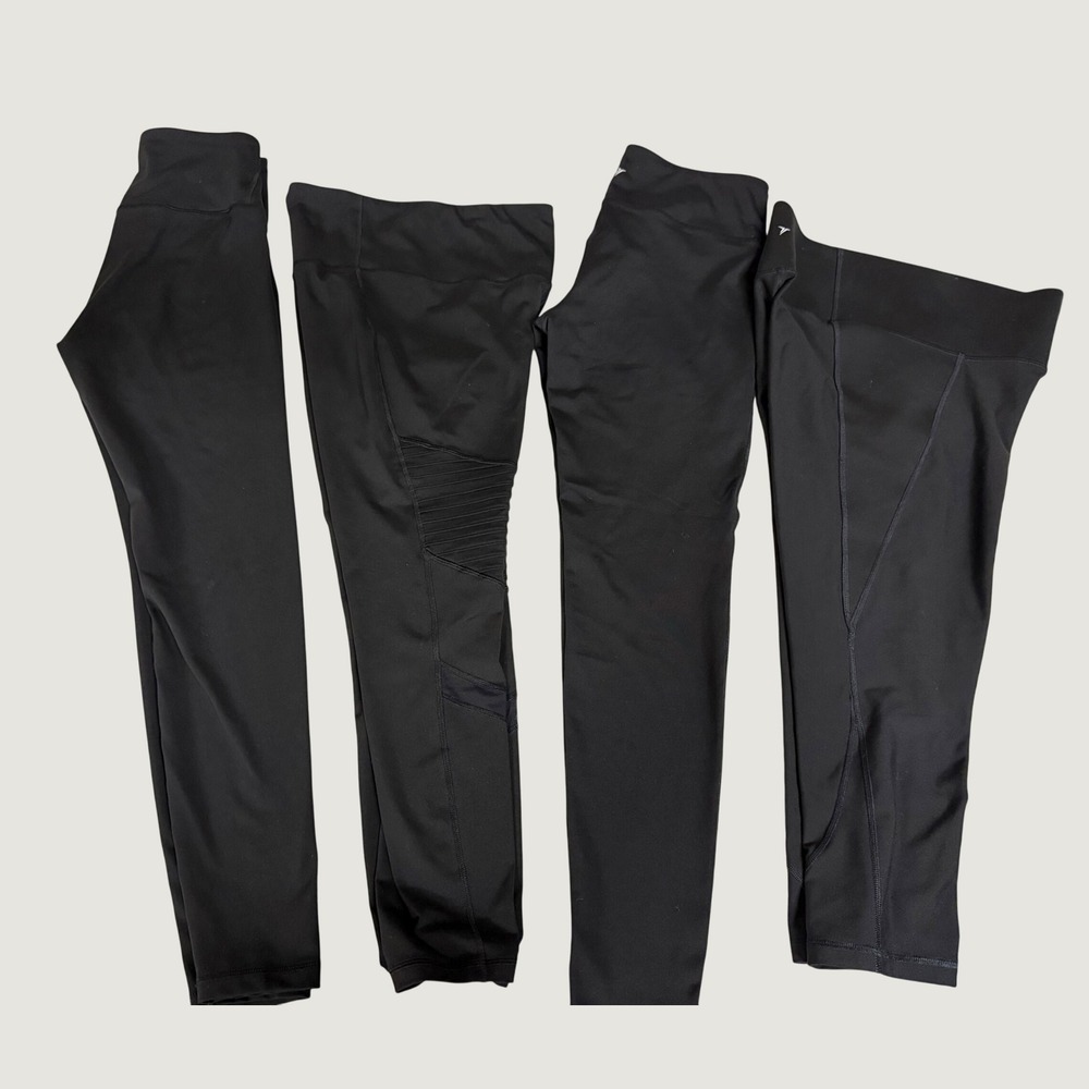 Old Navy Active Elevate Leggings Bundle Black Moto Mesh Built-In Sculpt Medium